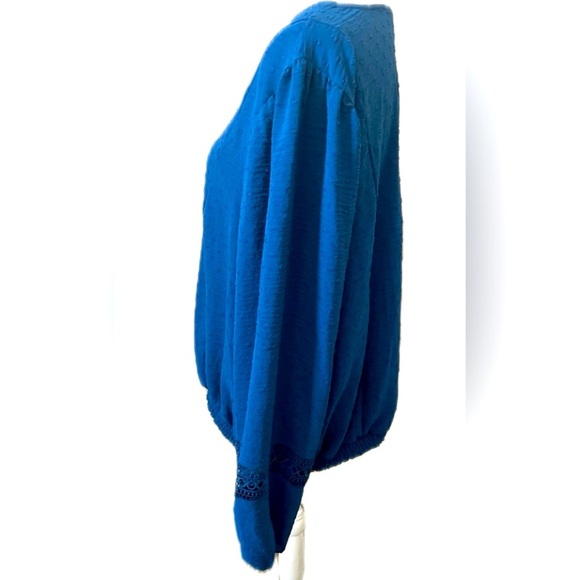 NWOT Lane Bryant Blue long sleeve crop top, size 28 - Picture 8 of 9